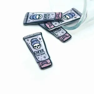 1, 4 or 20 Pieces: Pink Ghoul Face Cream Halloween Charms - Double Sided