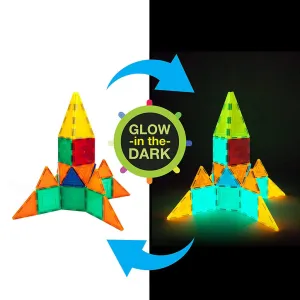60 Pieces Glow in The Dark Magnetic Building Set