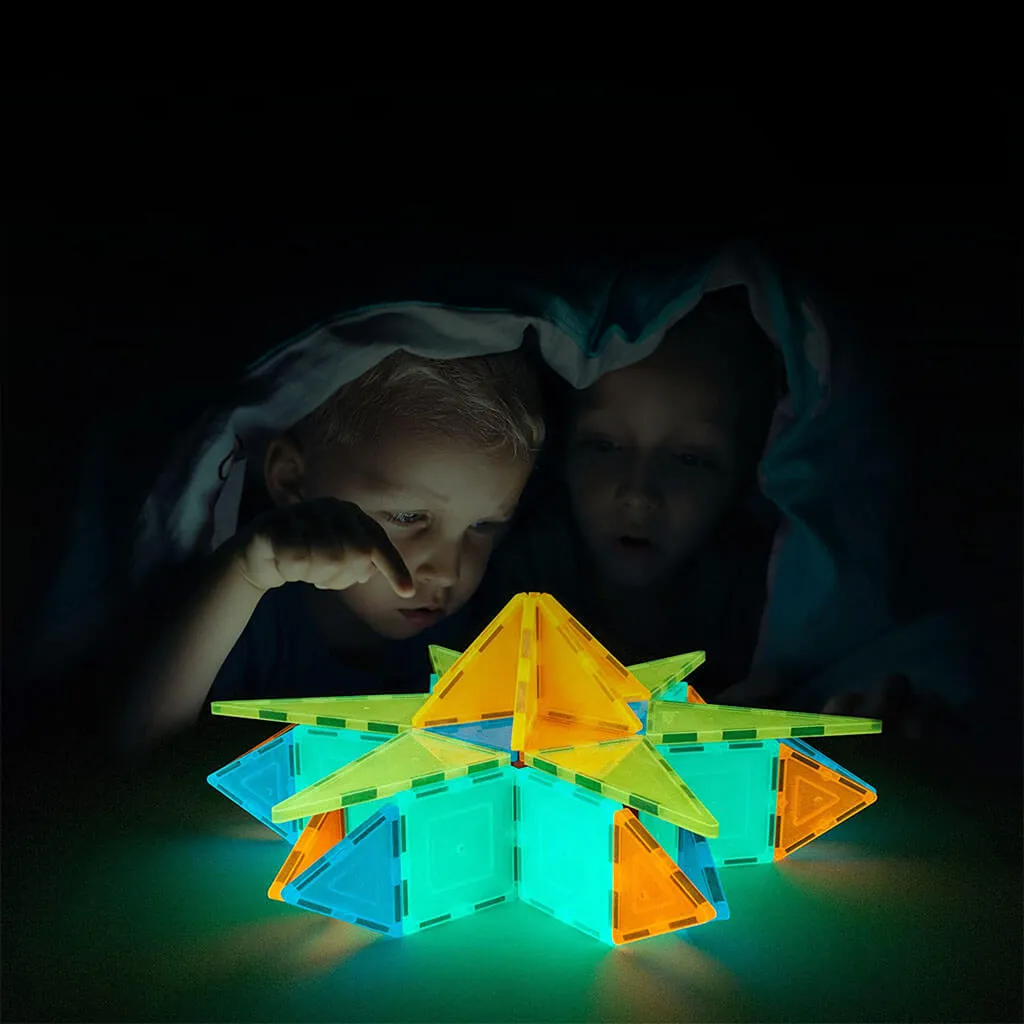 60 Pieces Glow in The Dark Magnetic Building Set
