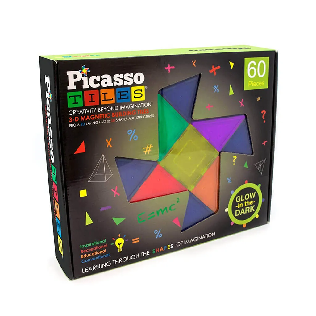 60 Pieces Glow in The Dark Magnetic Building Set