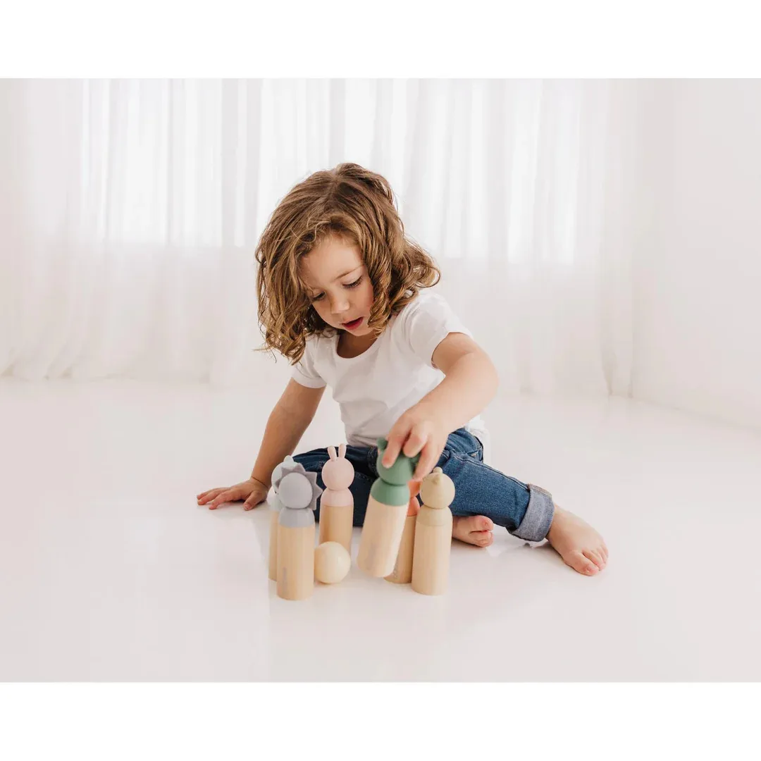 BUBBLE Wooden Animal Bowling Set
