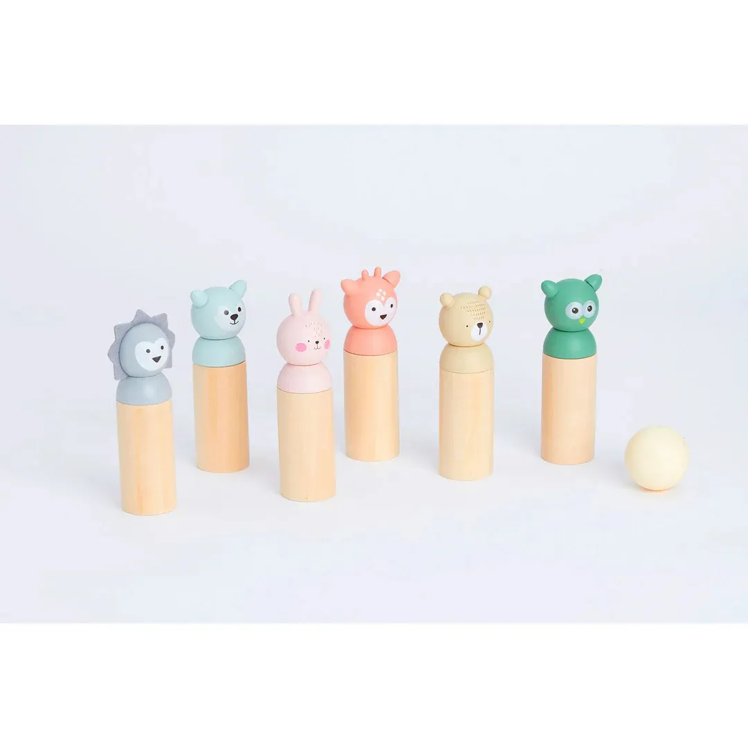 BUBBLE Wooden Animal Bowling Set