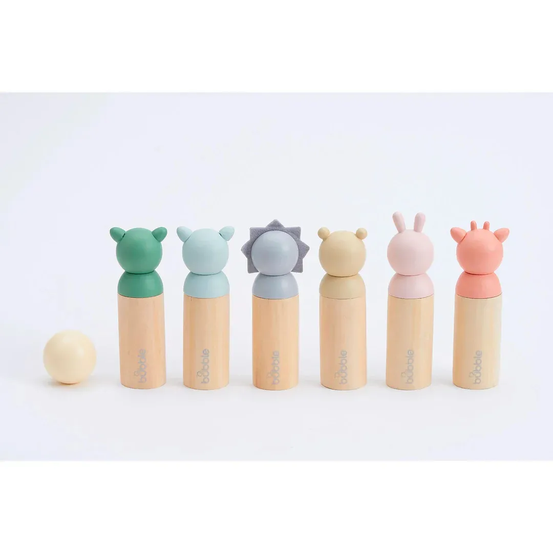 BUBBLE Wooden Animal Bowling Set