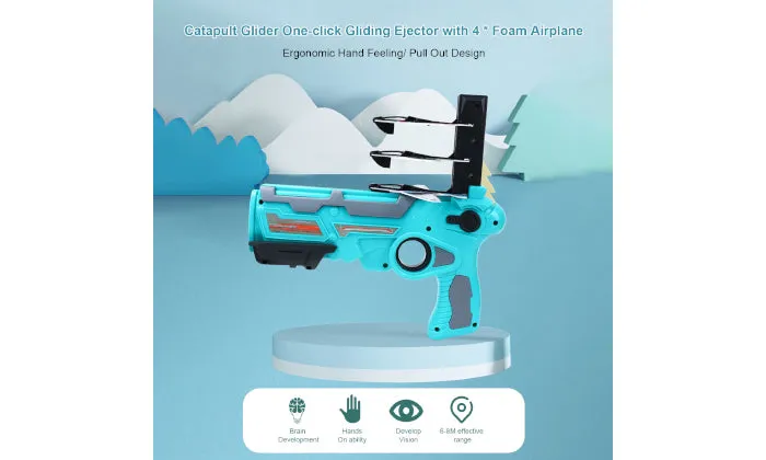 Catapult Airplane Glider Toy Gun – 4 Planes