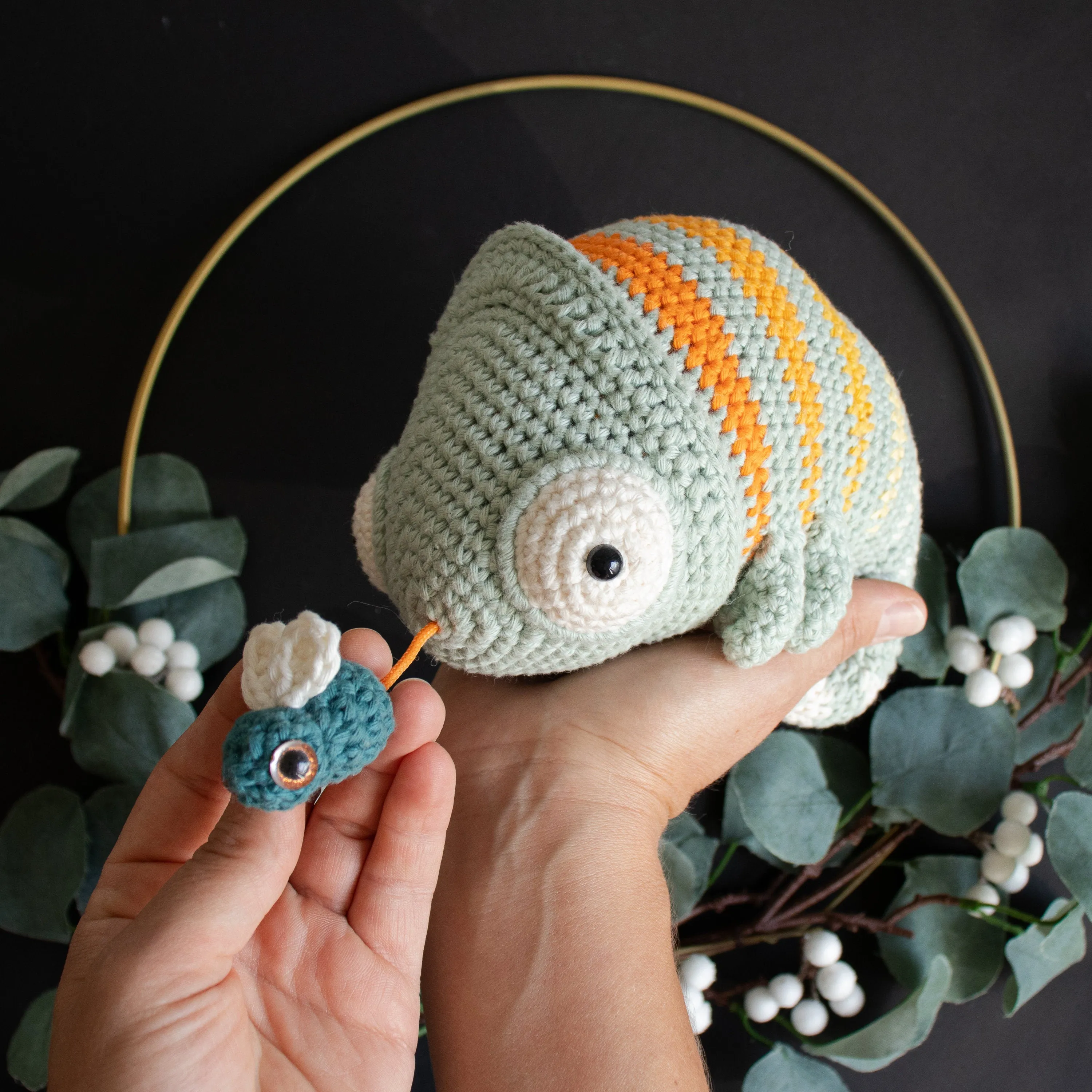 Crochet Pattern . Chameleon Conrad . Musical Toy