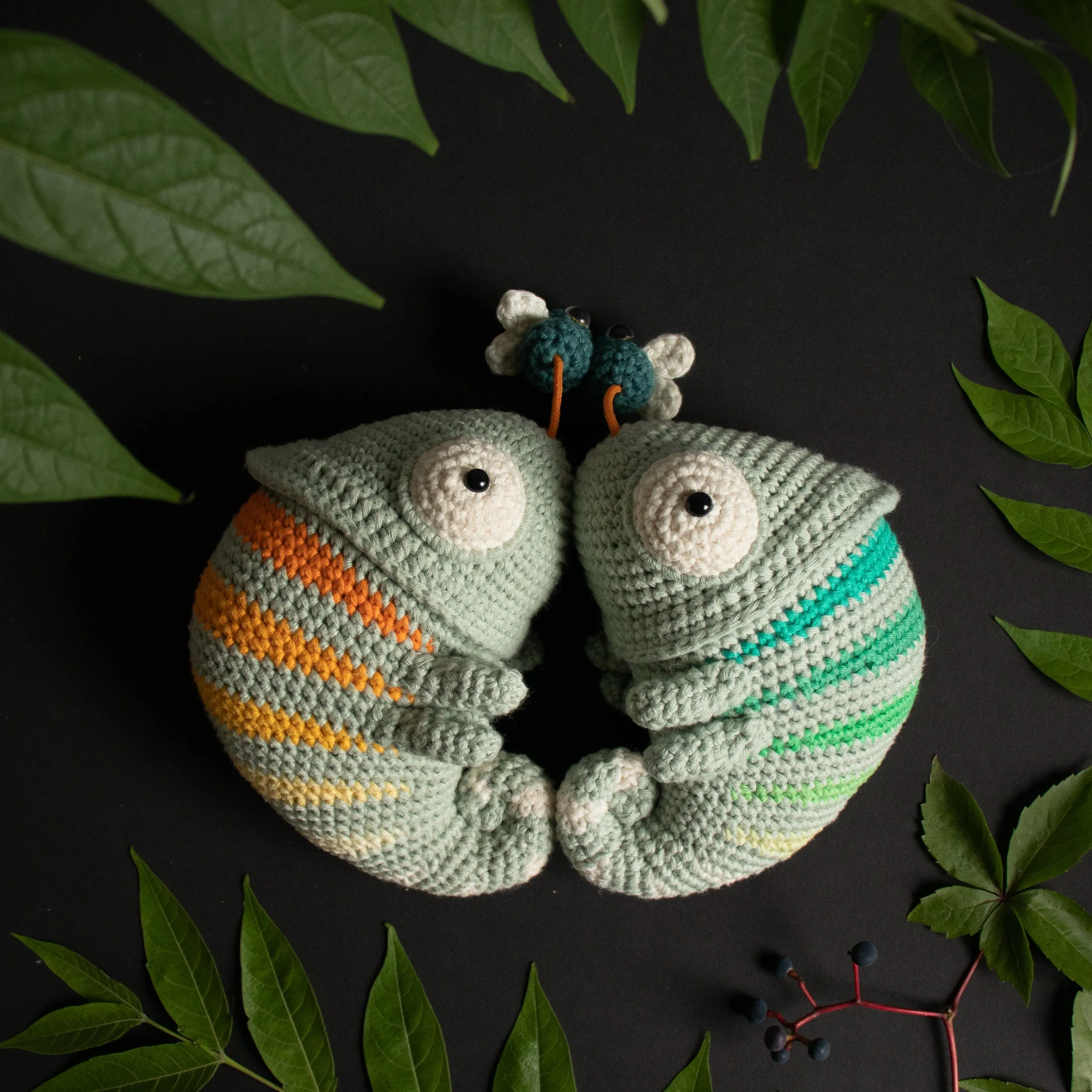 Crochet Pattern . Chameleon Conrad . Musical Toy