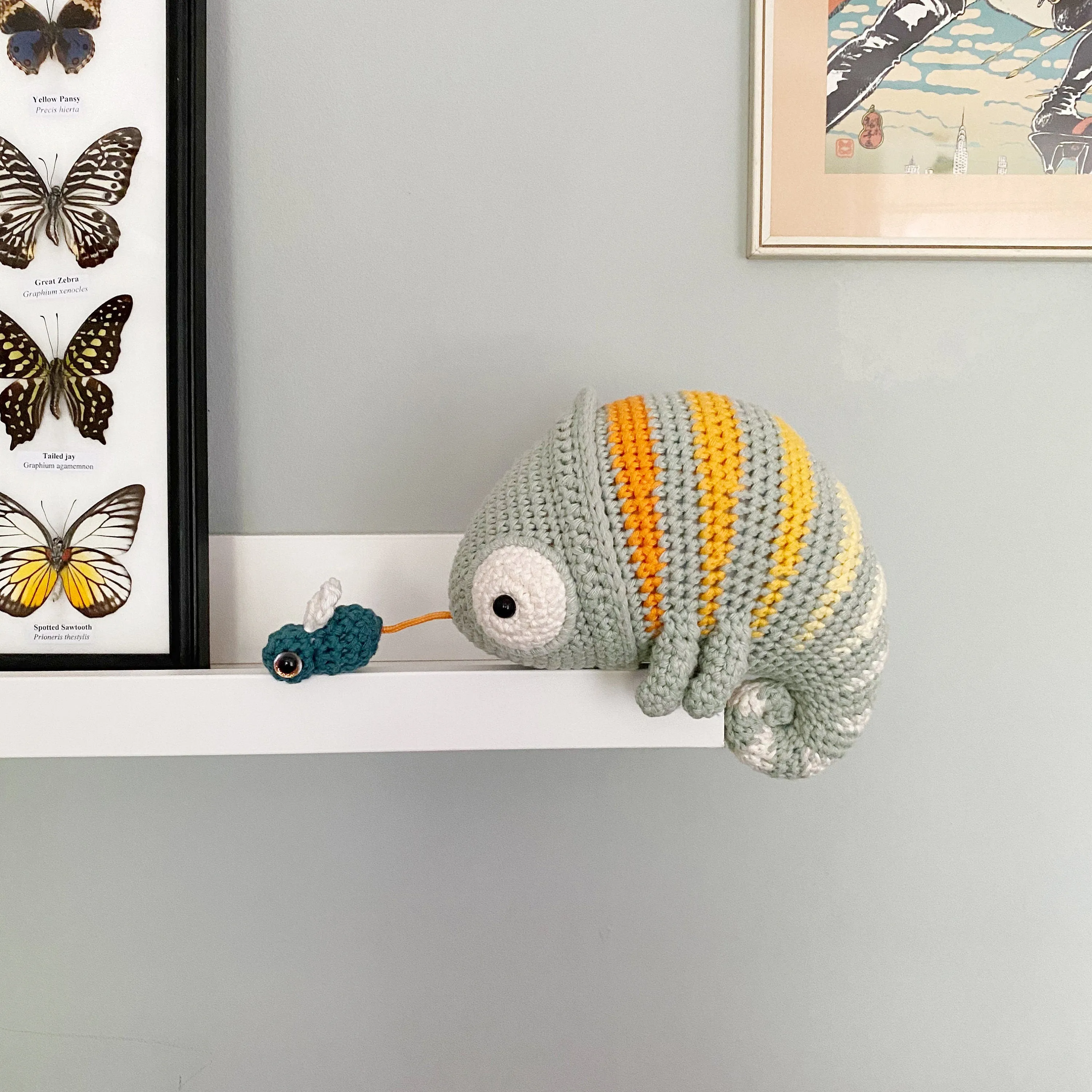 Crochet Pattern . Chameleon Conrad . Musical Toy