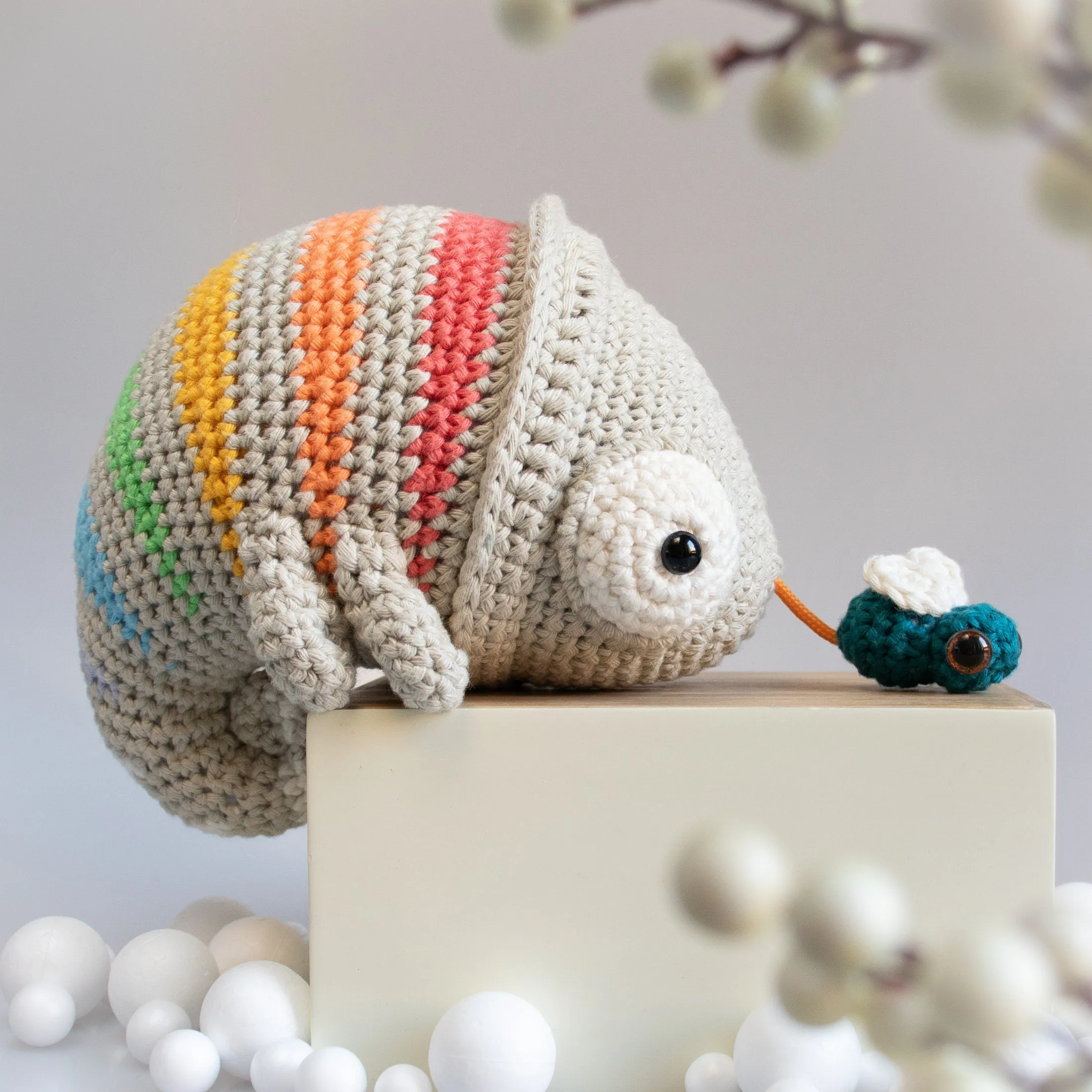 Crochet Pattern . Chameleon Conrad . Musical Toy
