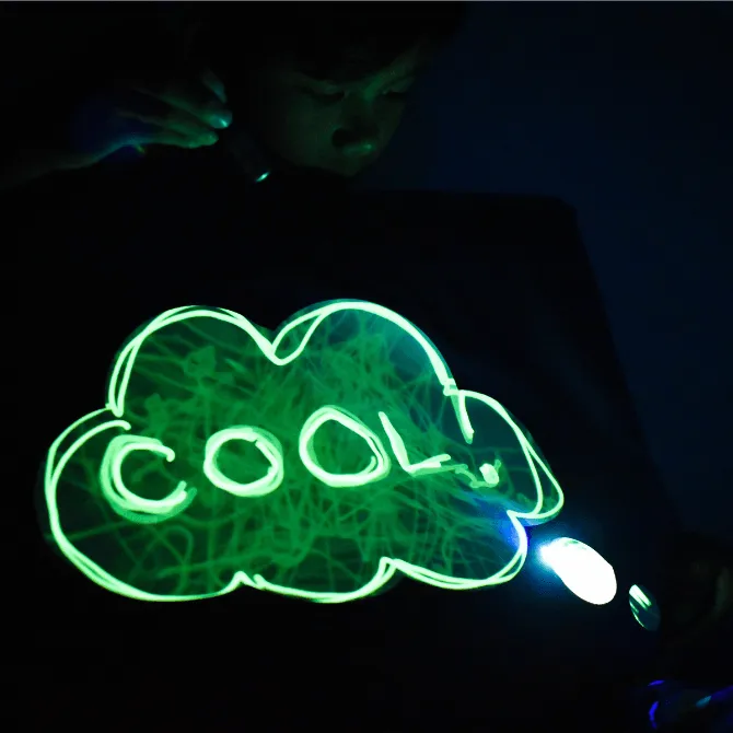 Doodle Dream Cloud Glow In The Dark Navy Pillow Case
