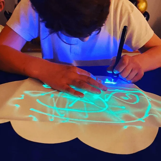 Doodle Dream Cloud Glow In The Dark Navy Pillow Case