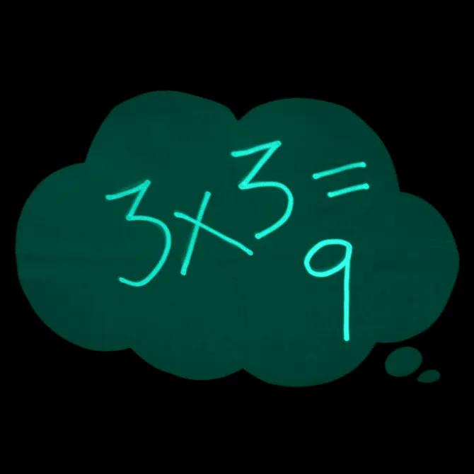 Doodle Dream Cloud Glow In The Dark Navy Pillow Case