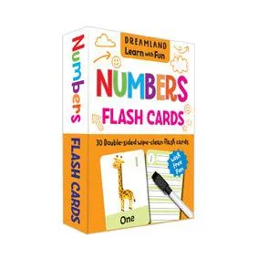 Dreamland Flash Cards Numbers - 30 Double Sided Wipe Clean Flash Cards With Pen - An Early Learning Book For Kids (English)