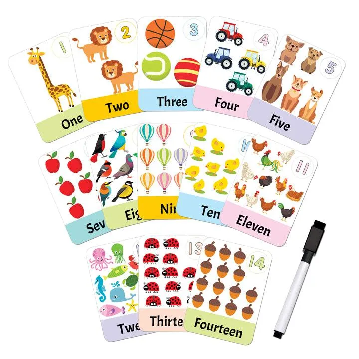 Dreamland Flash Cards Numbers - 30 Double Sided Wipe Clean Flash Cards With Pen - An Early Learning Book For Kids (English)