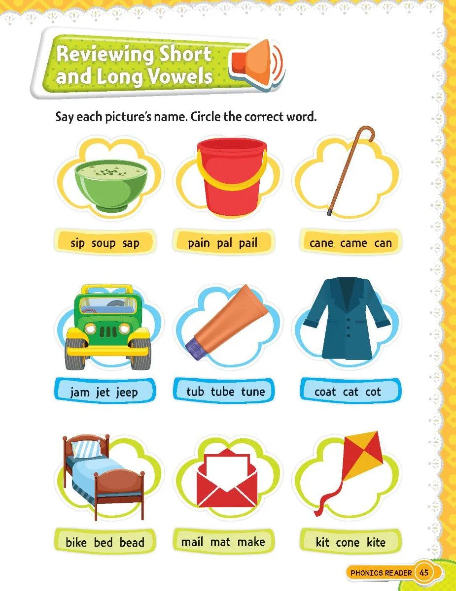 Dreamland Phonics Reader 2 - Short and Long Vowel Sounds - An Early Learning Book For Kids (English)