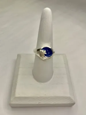 Dune Jewelry Great Wave Signet Ring - Blue Sea Glass