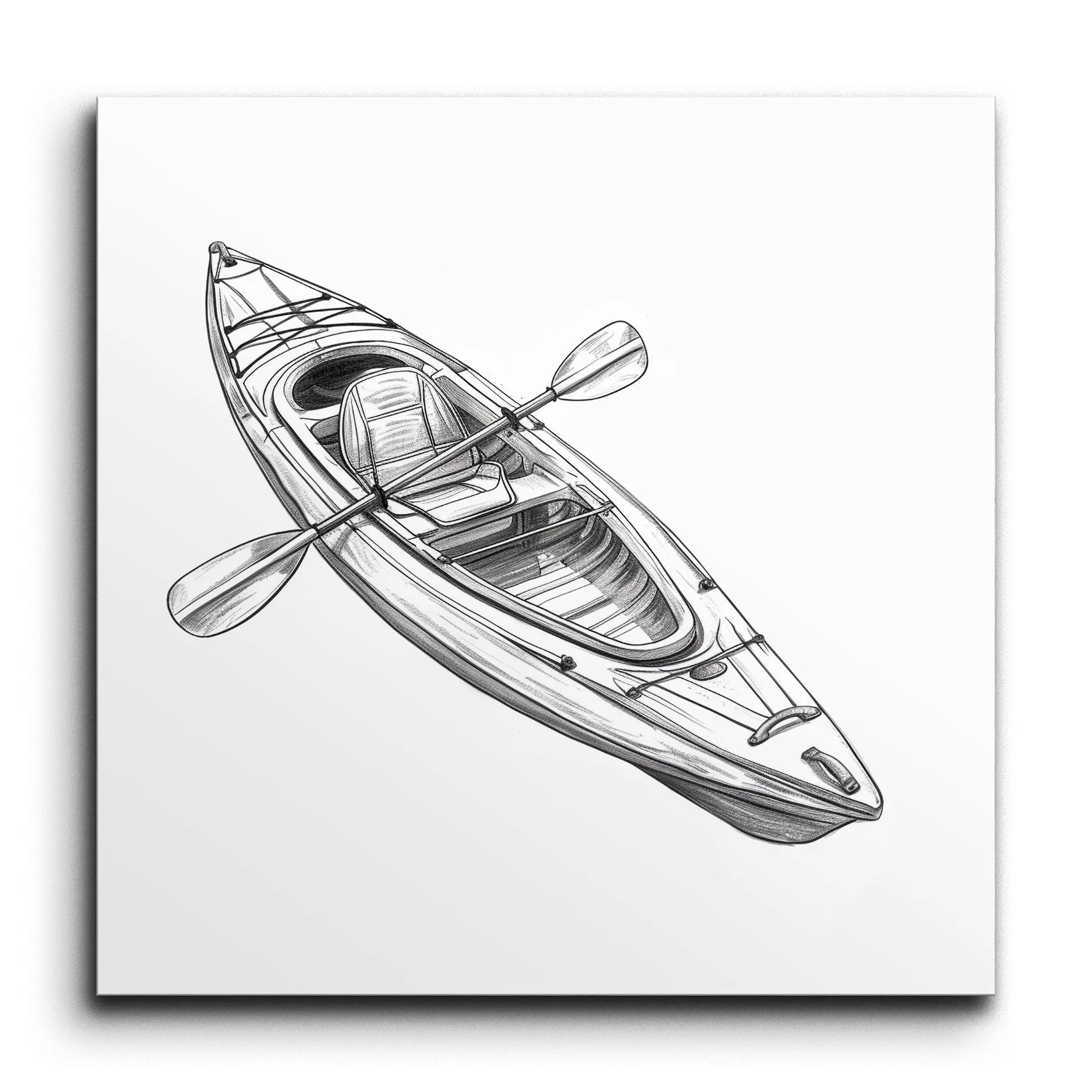 Dynamic Kayak Line Art Adventure