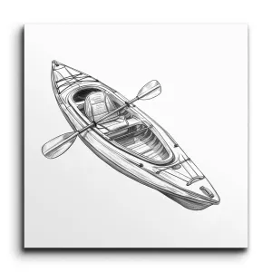 Dynamic Kayak Line Art Adventure