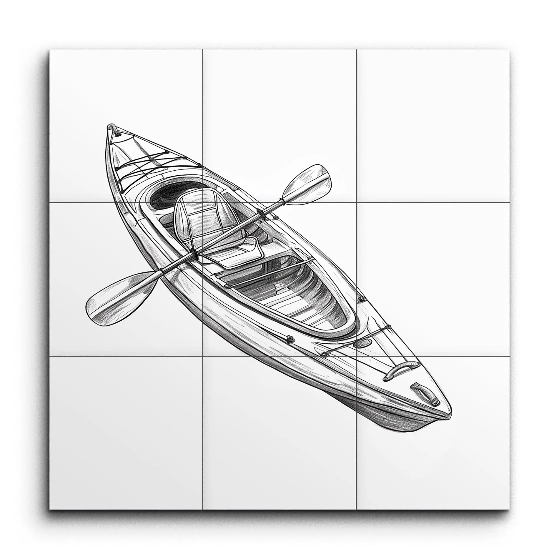 Dynamic Kayak Line Art Adventure