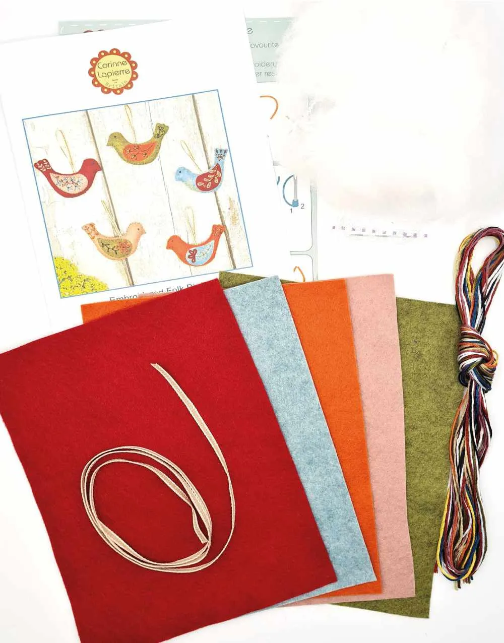 Folk Birds Felt Craft Kit, Corinne Lapierre
