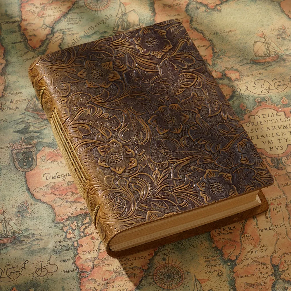 Handcrafted Cowhide Notebook: Vintage European Charm for the Creative Spirit