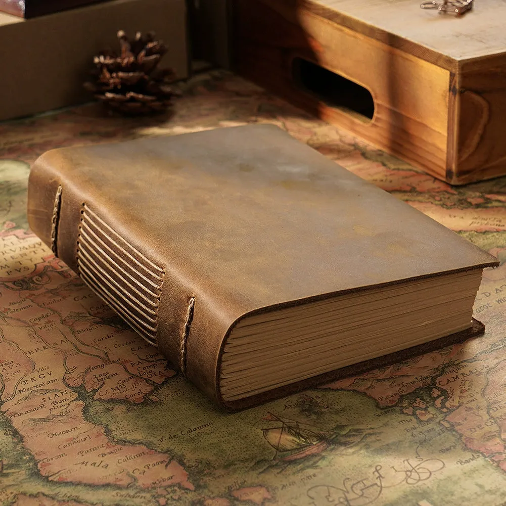Handcrafted Cowhide Notebook: Vintage European Charm for the Creative Spirit