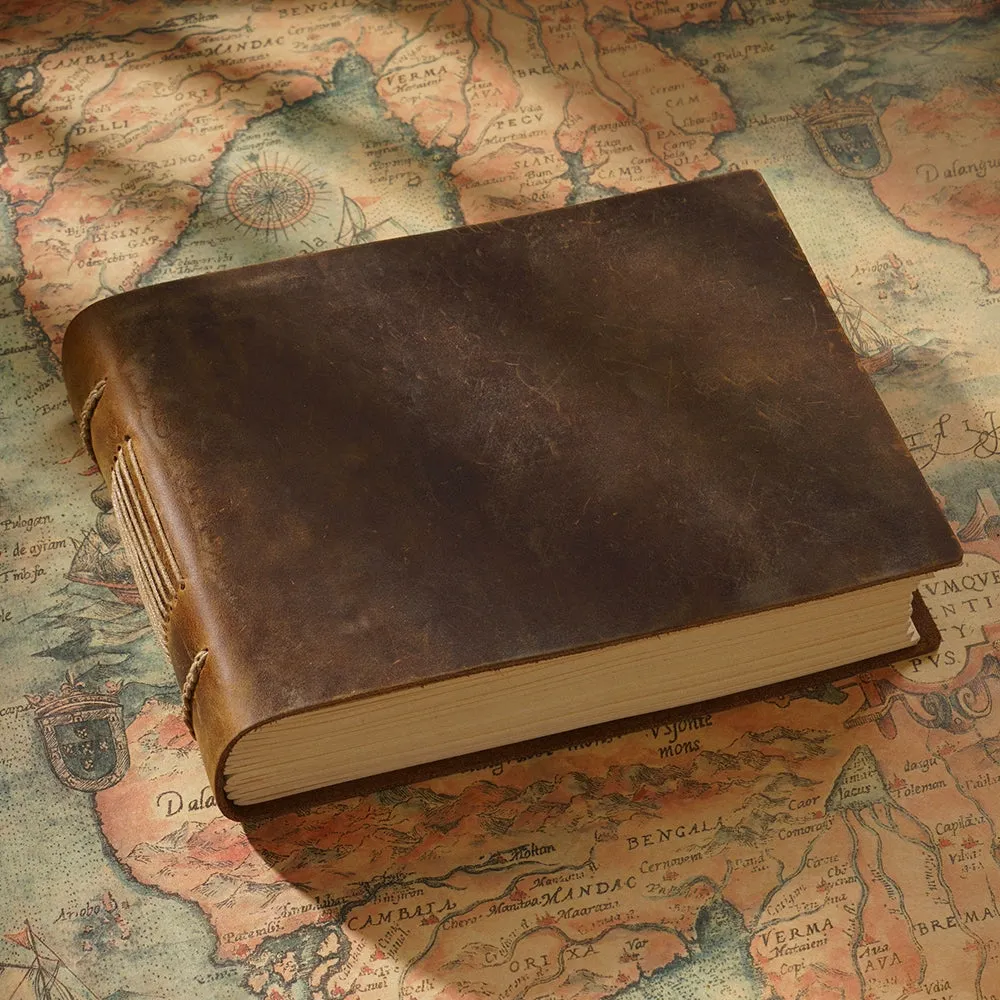 Handcrafted Cowhide Notebook: Vintage European Charm for the Creative Spirit
