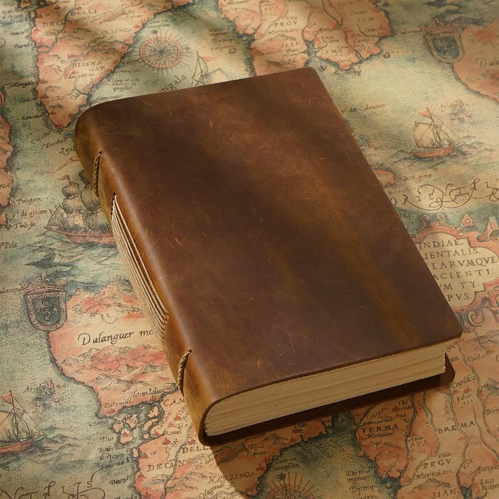 Handcrafted Cowhide Notebook: Vintage European Charm for the Creative Spirit