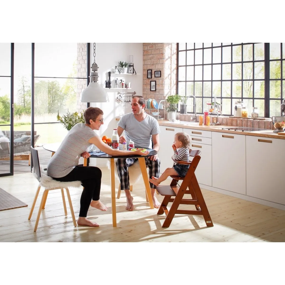 Hauck Alpha Plus B Highchair- Walnut