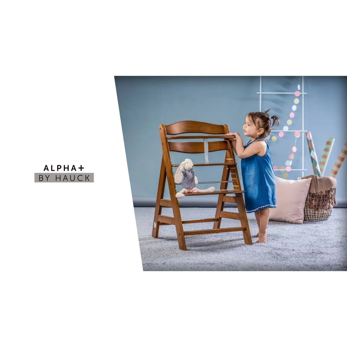 Hauck Alpha Plus B Highchair- Walnut