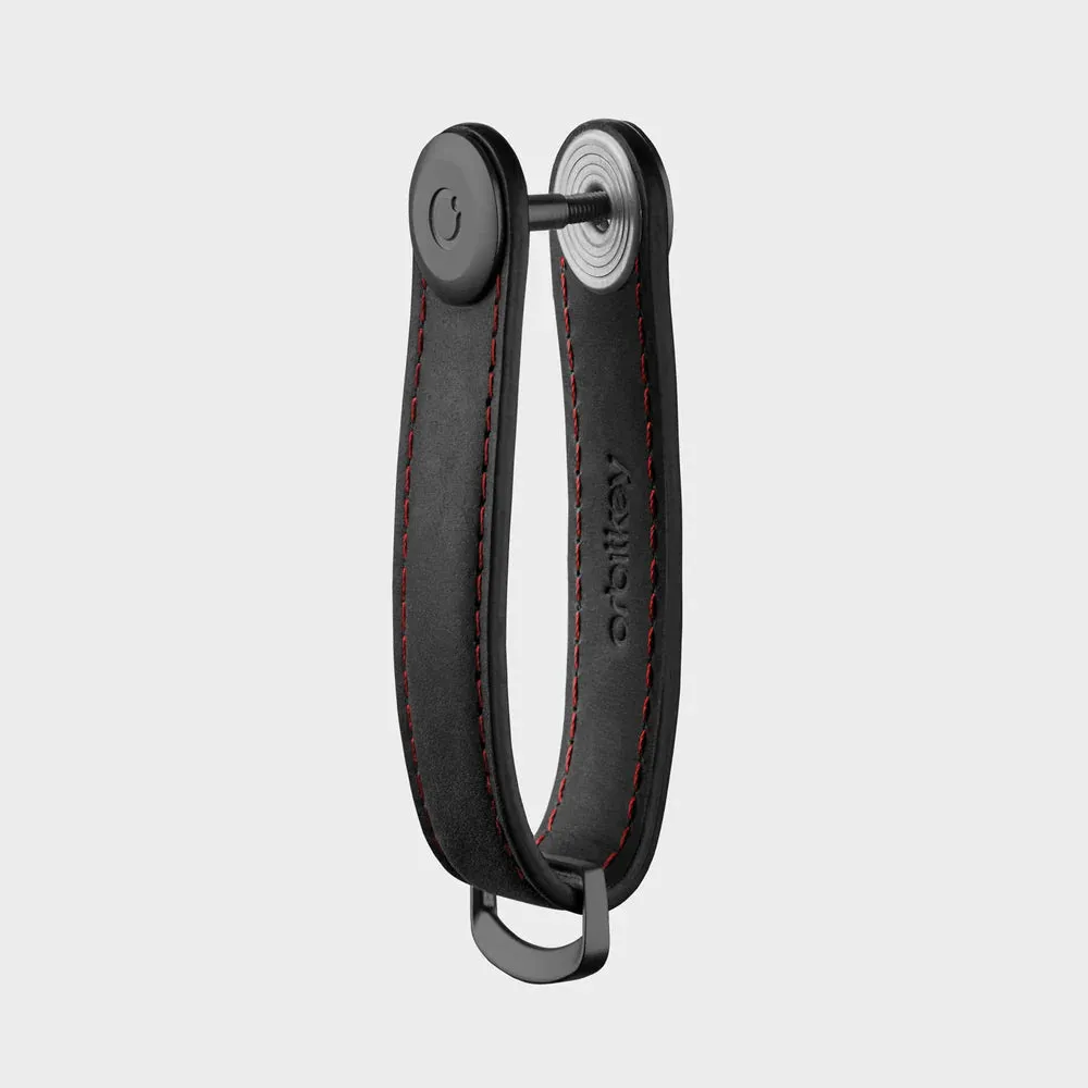 Key Organiser Crazy-Horse - Obsidian Black with Red Stitching
