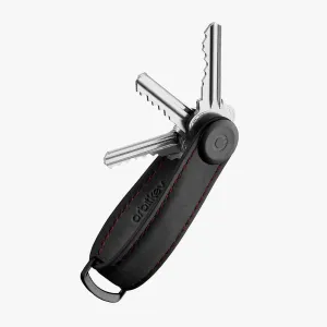 Key Organiser Crazy-Horse - Obsidian Black with Red Stitching