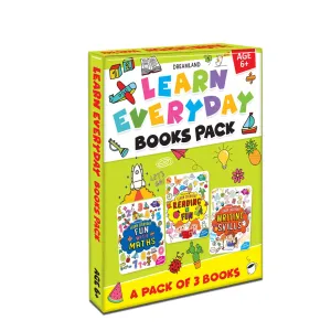 Learn Everyday Books Pack Age 6  A Set of 3 Books - Reading is Fun, Fun with Maths, Writing Skills