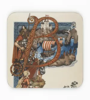 Mabinogion initial letter coaster 'Branwen ferch Llŷr'