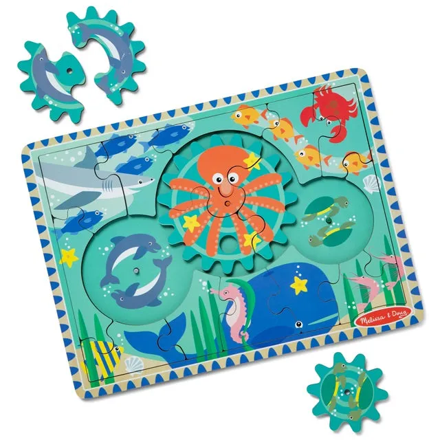 Melissa & Doug Underwater Wooden Gear Puzzle 18-Piece