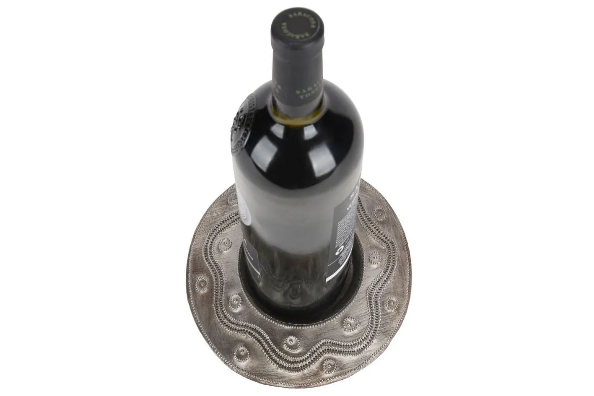 Metal Pillar Candle Plate - Leaves