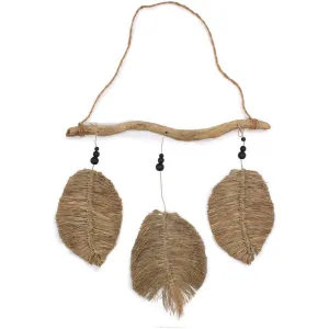 Natural Wall Art -  Raffa Leaves - Handmade Seagrass Home Decor - Fairly Traded