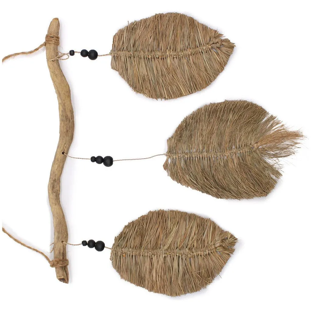 Natural Wall Art -  Raffa Leaves - Handmade Seagrass Home Decor - Fairly Traded