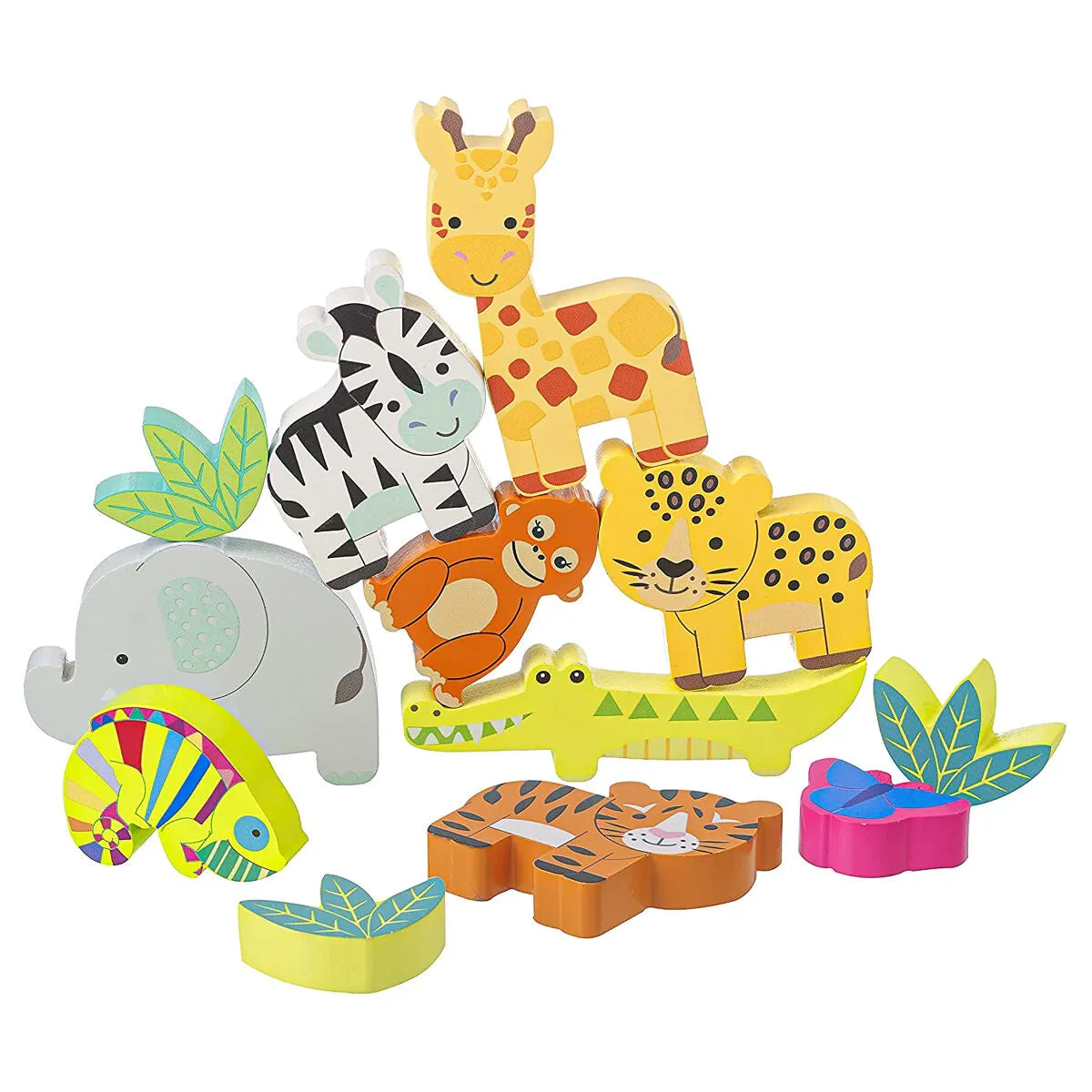 Orange Tree Toys Stacking Jungle Animals Set