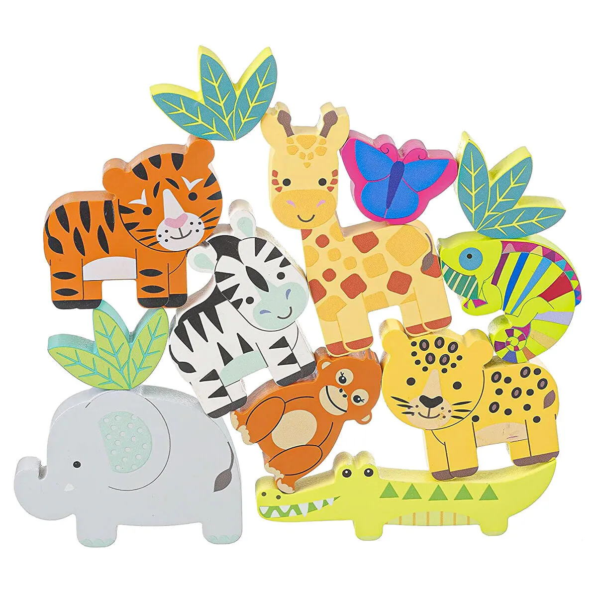 Orange Tree Toys Stacking Jungle Animals Set