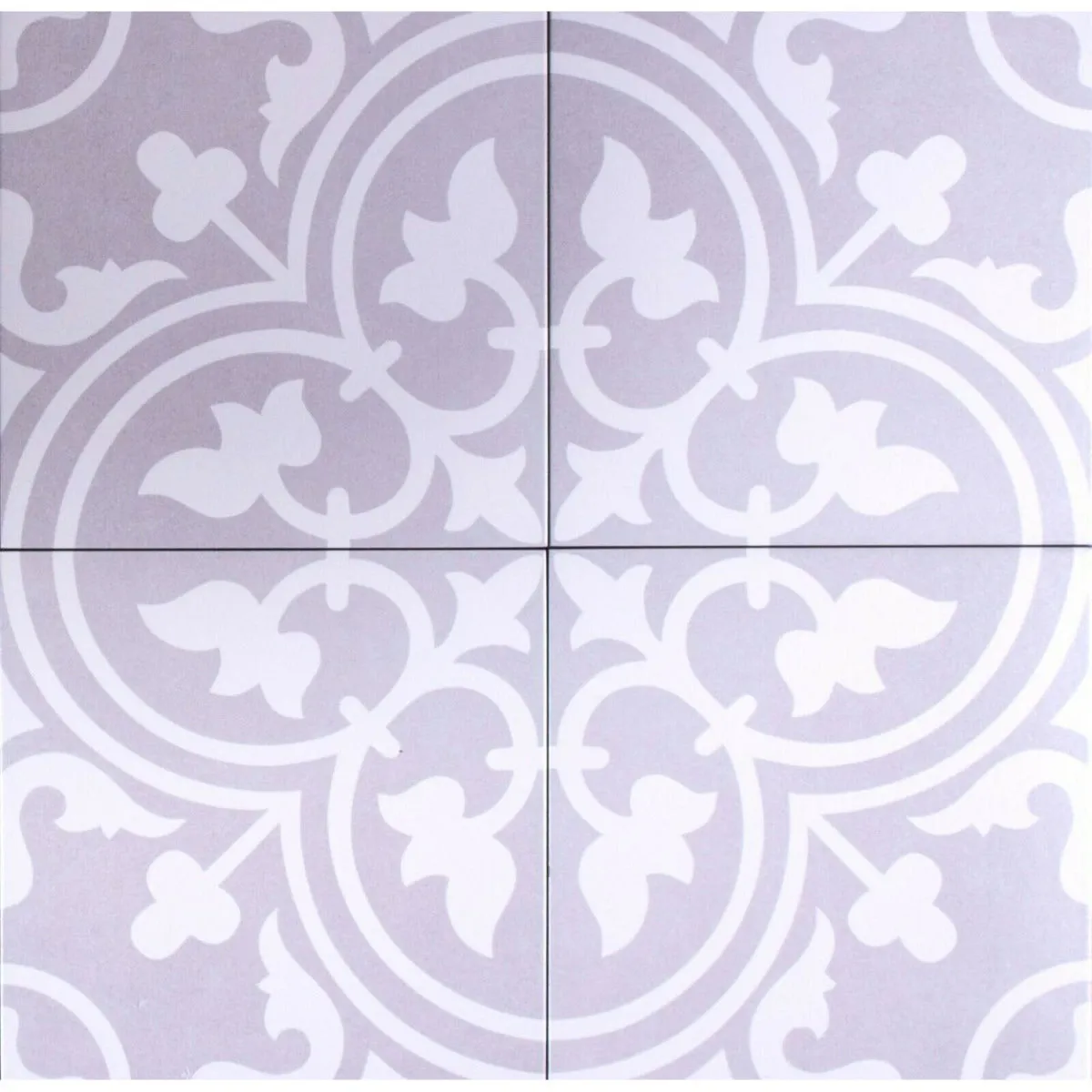 Paris Silver Grey Victorian Kitchen Tiles 25cm x 25cm