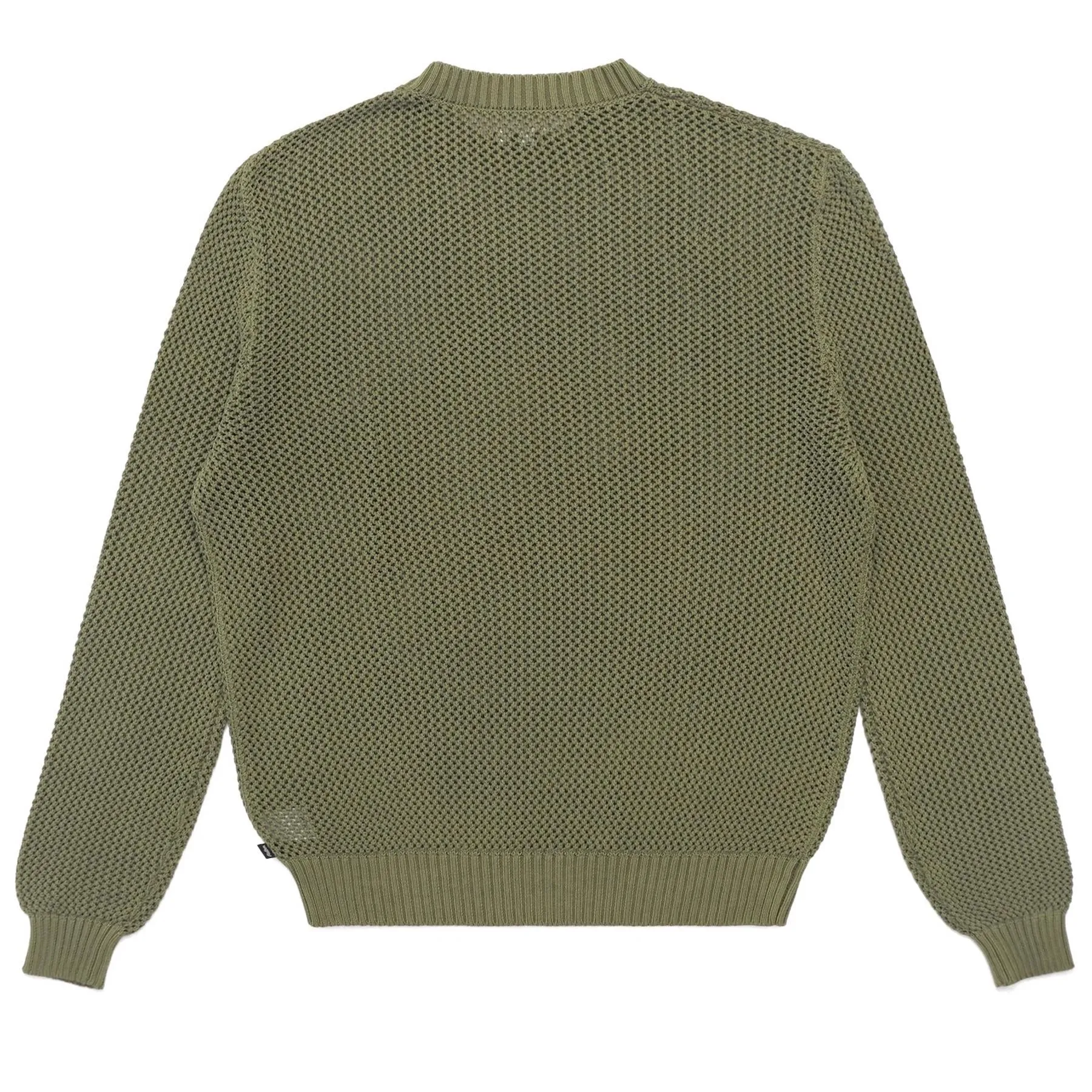 Pigment Dyed Fishnet Sweater Military Green - 2025