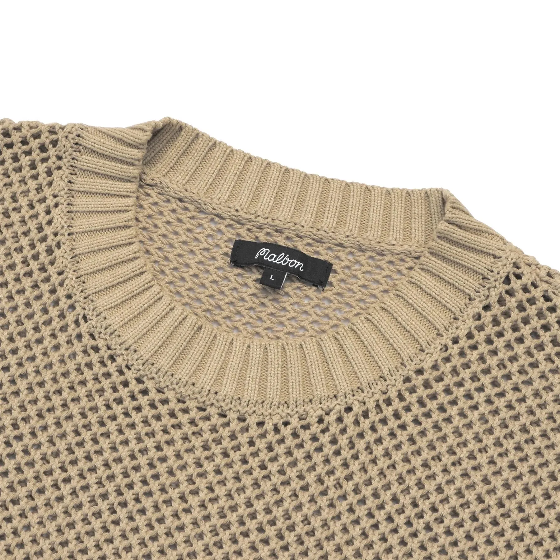 Pigment Dyed Fishnet Sweater Sesame - 2025