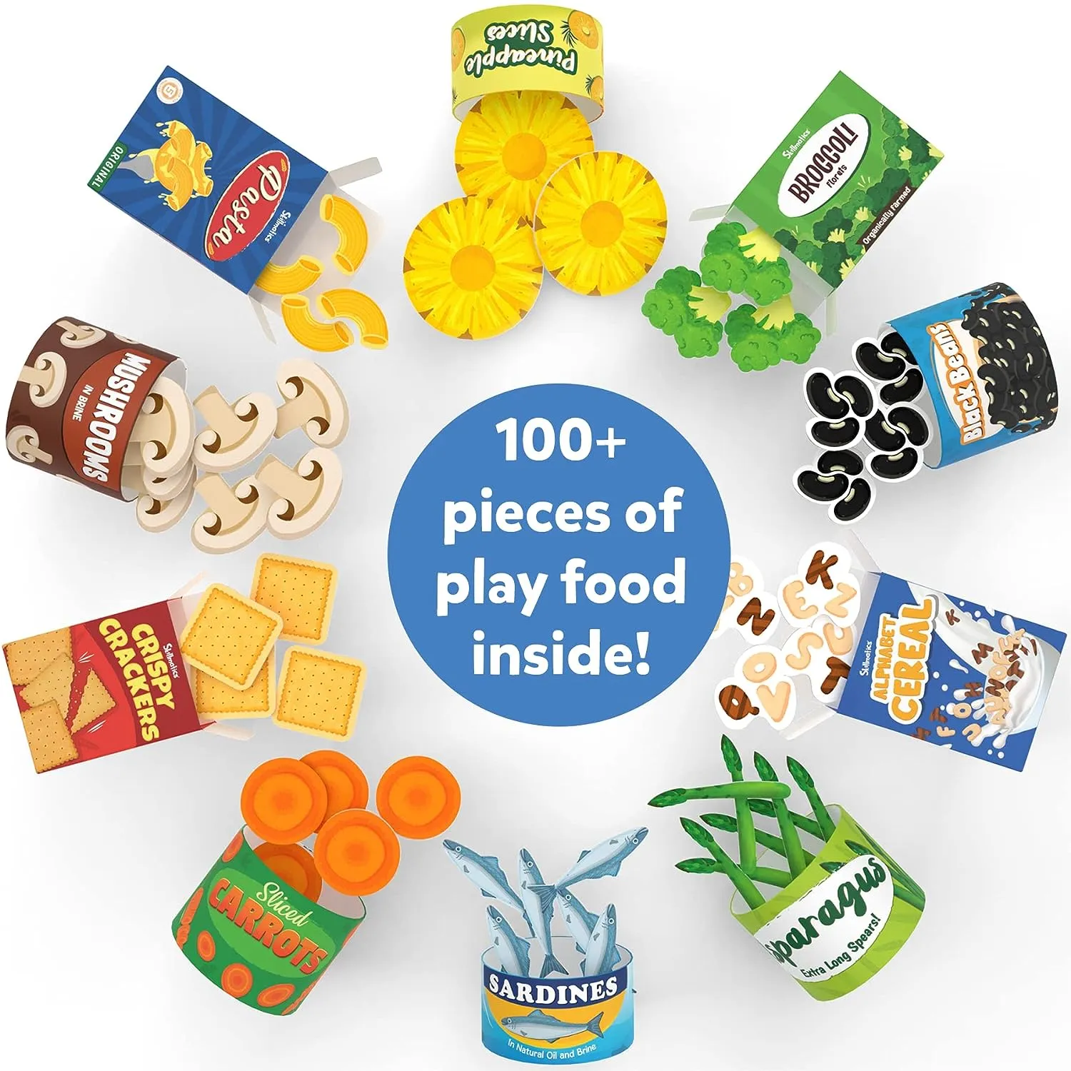 Skillmatics Grocery Set Play Food Inside Pretend Play Toys for Kids Kitchen Set for Kids Ages 3 & Up