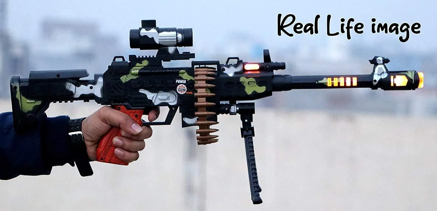 Superior Light-up Military Mission Moving Bullets Gun