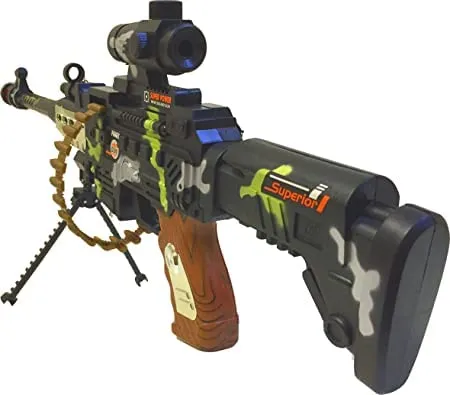 Superior Light-up Military Mission Moving Bullets Gun