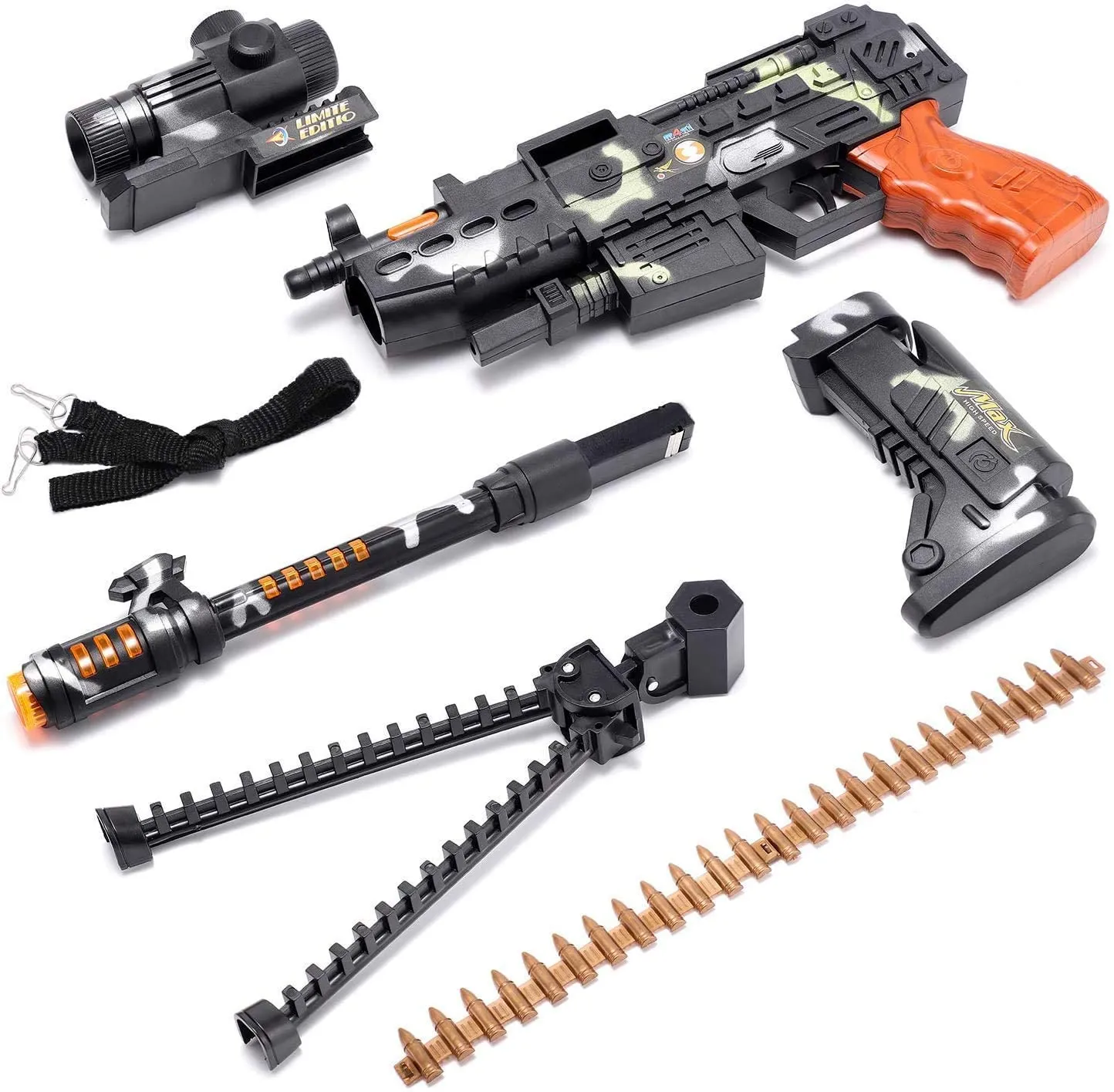 Superior Light-up Military Mission Moving Bullets Gun