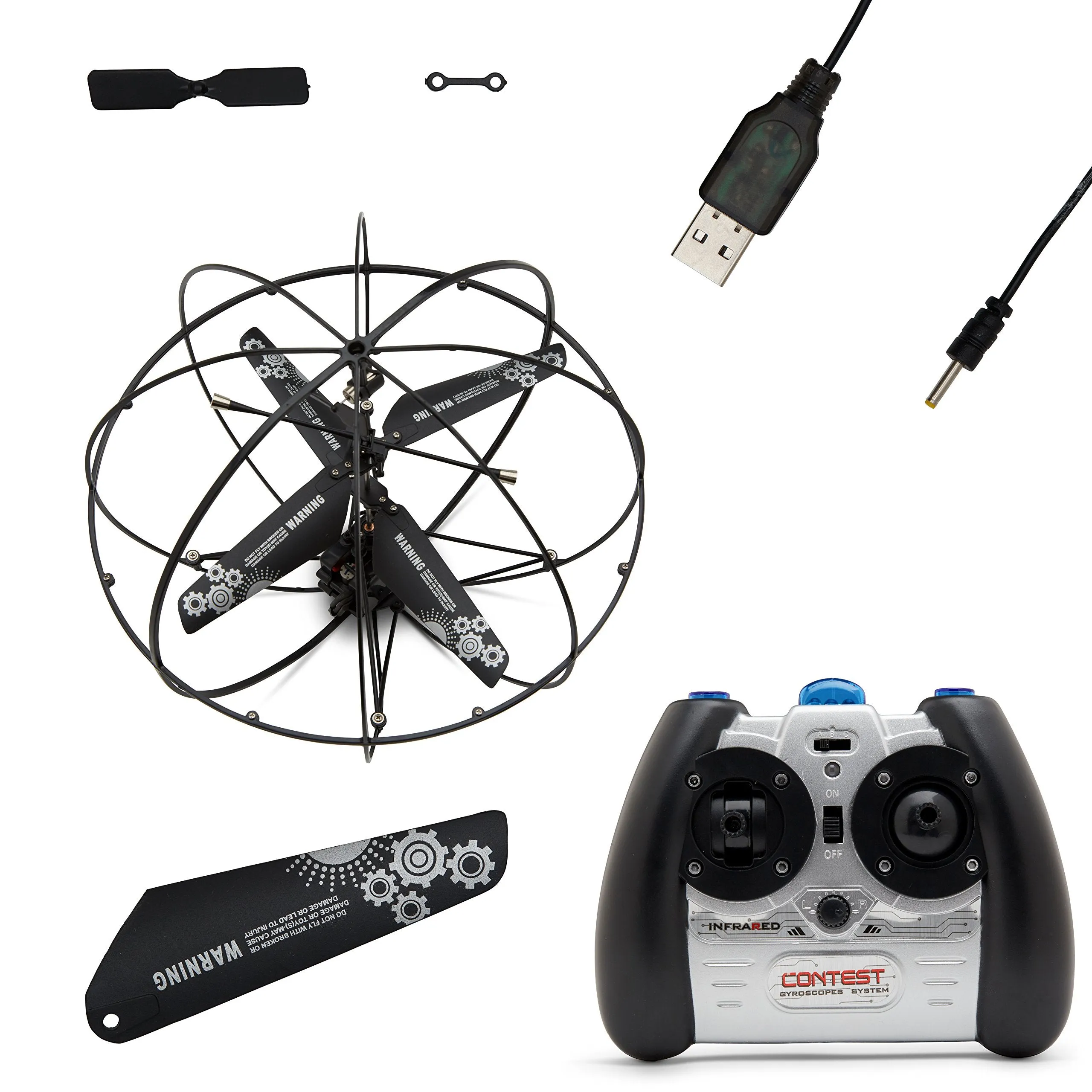 Top Race Robotic UFO 3-Channel Rc Remote Control I/R Flying