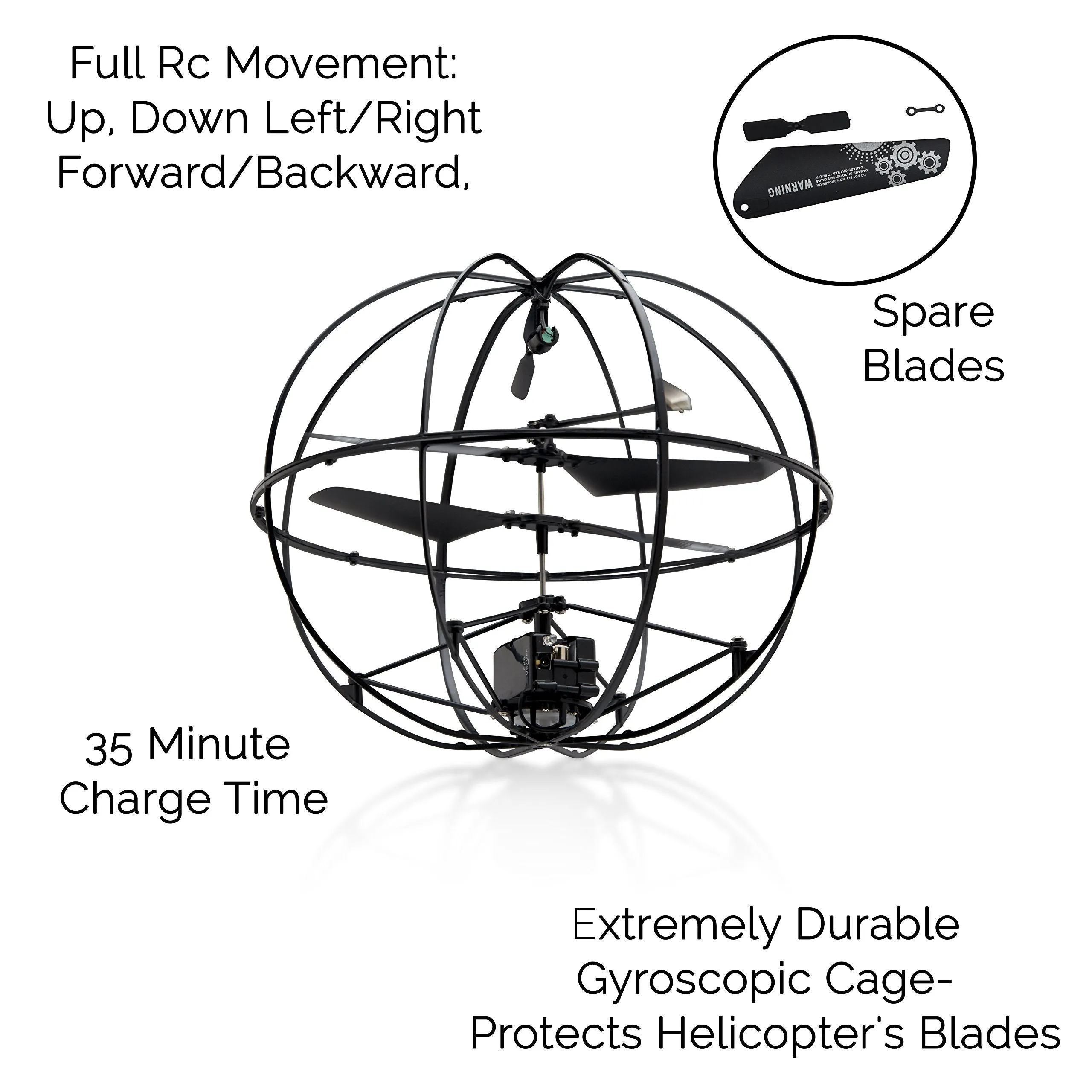 Top Race Robotic UFO 3-Channel Rc Remote Control I/R Flying