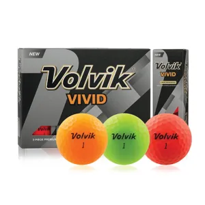 Volvik Vivid Golf Balls, Red, 12 Pack