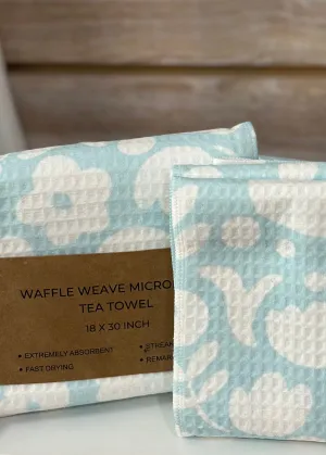 Waffle Weave Floral Microfiber Tea Towel